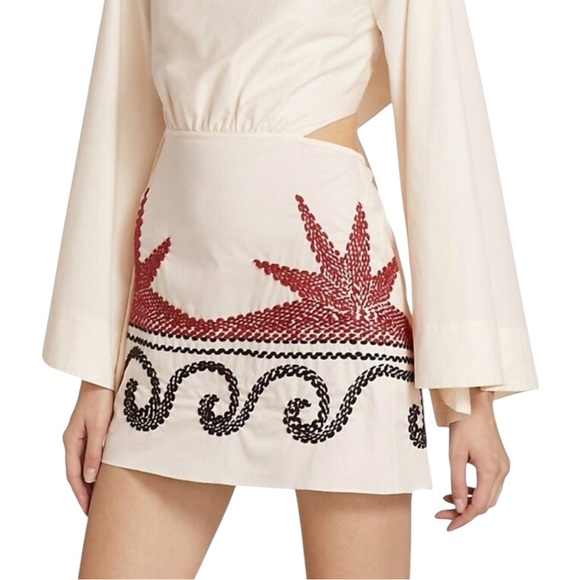 Johanna Ortiz Ocean Oasis Long Sleeve Cutout Mini Dress, M - Picture 3 of 8